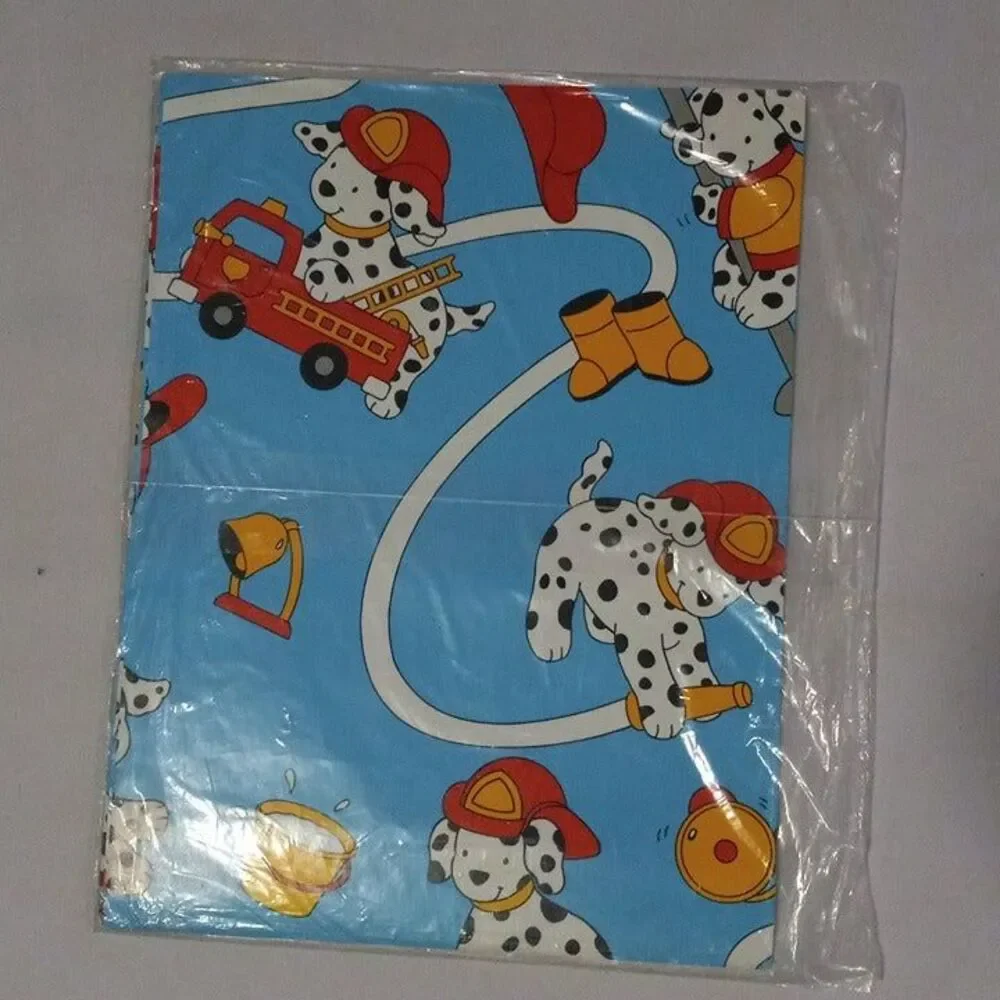 Vintage American Greetings Fireman Dalmatian Gift Wrap Sheets-FW1118F-NEW